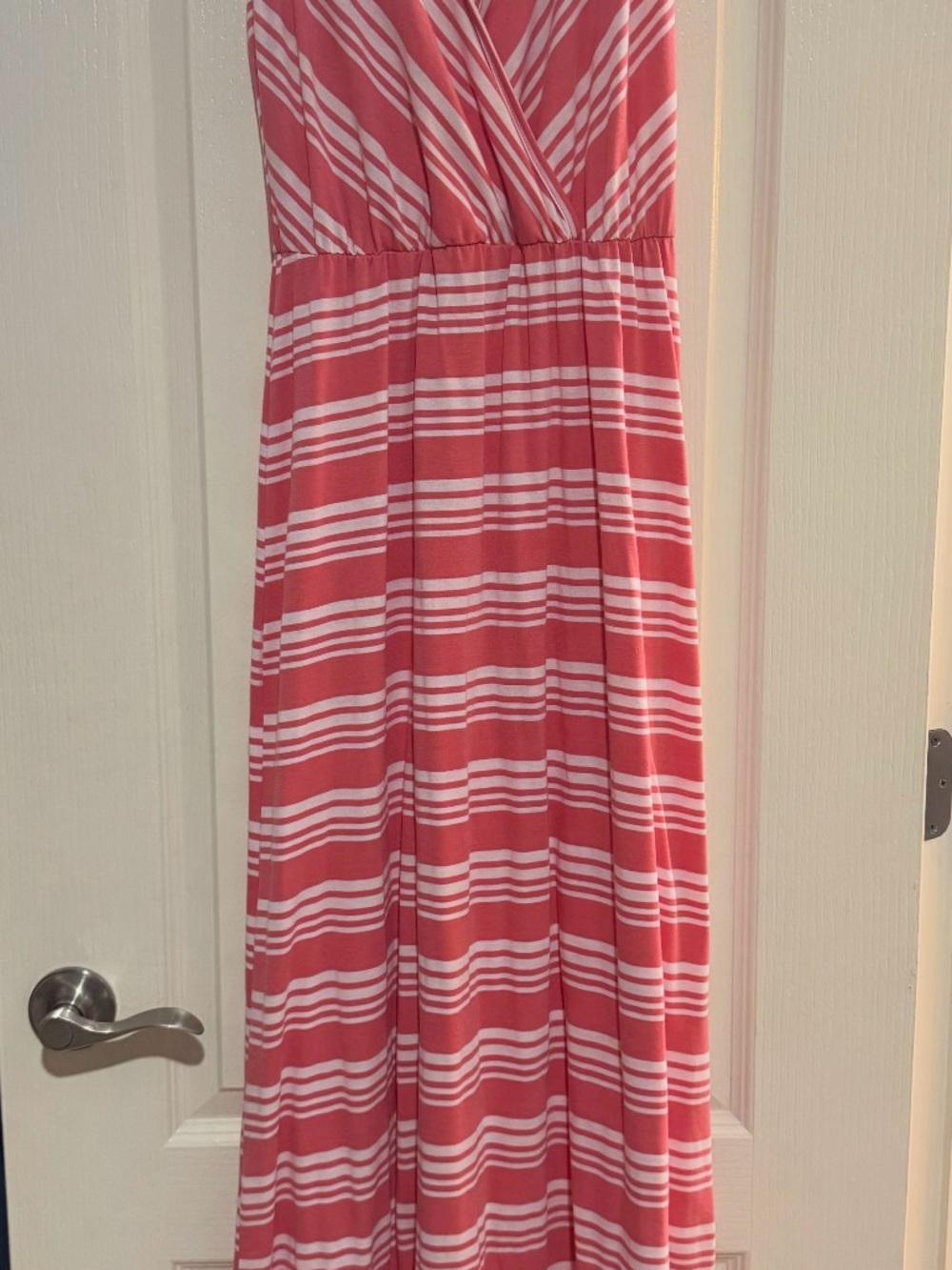 Leberty Love 💕 Striped Coral and White Maxi Dress